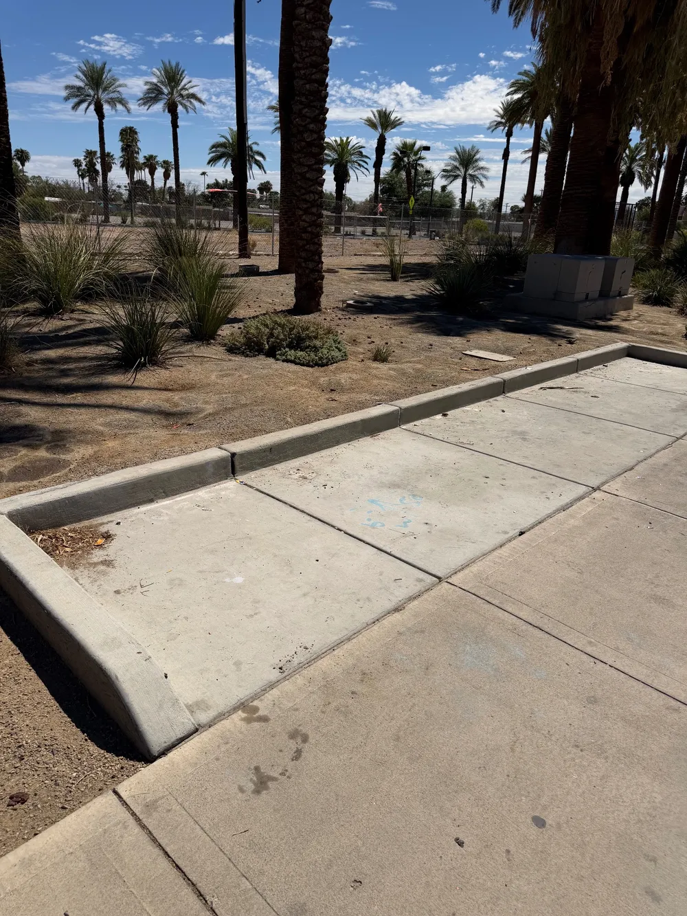 Encampment cleanup area after debris removal